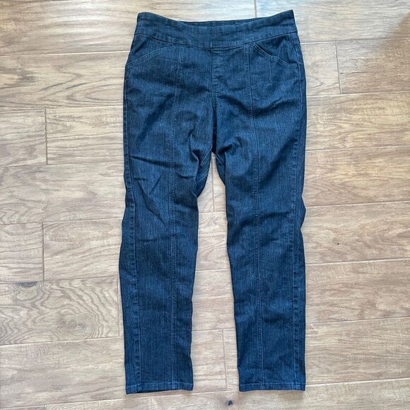 D&Co Denim & Company Jeans Size 18W "How Smooth" Straight Leg Black Pull On - Picture 1 of 8